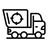 icône de camion à ordures écologique, style de contour vecteur