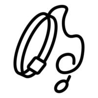 icône de ceinture de chien, style de contour vecteur