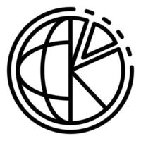 icône globe et camembert, style de contour vecteur