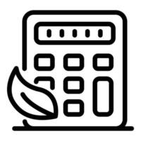icône de calories de la calculatrice, style de contour vecteur