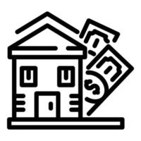 icône de vente de maison, style de contour vecteur