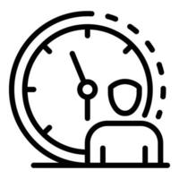 icône de l'horloge murale du gestionnaire, style de contour vecteur