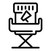 icône de chaise de gestionnaire, style de contour vecteur