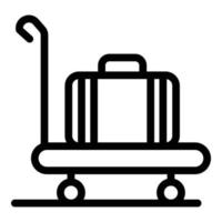 icône de bagages de livraison, style de contour vecteur