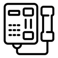 icône de téléphone d'hôtel, style de contour vecteur