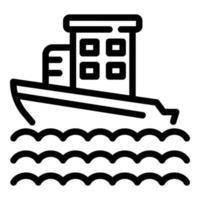 icône de bateau de croisière, style de contour vecteur