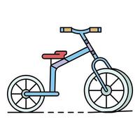 vecteur de contour de couleur icône tricycle