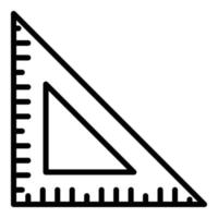 icône de règle de triangle d'école, style de contour vecteur