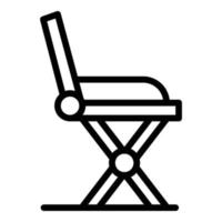 icône de chaise de camping, style de contour vecteur