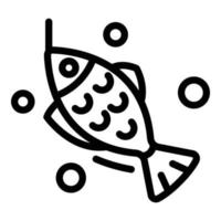icône de poisson appât, style de contour vecteur
