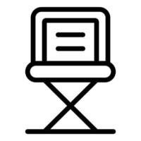 icône de chaise pliante, style de contour vecteur