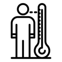 icône de mesure de la température corporelle, style de contour vecteur