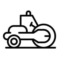 icône de rouleau de route de construction, style de contour vecteur