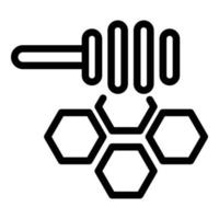 icône de peigne à miel cuillère, style de contour vecteur