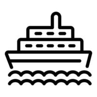 icône de bateau de croisière, style de contour vecteur