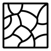 icône de pavage de pierre, style de contour vecteur