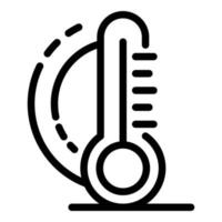 icône de température chaude, style de contour vecteur