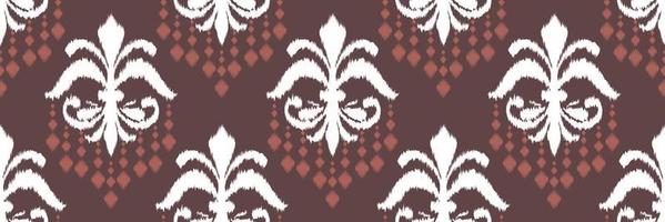 ikat damassé broderie scandinave, ikat croix tribale sans couture, style ancien textile numérique conception asiatique art ancien pour les impressions tissu saree moghol andains texture kurti kurtis kurtas vecteur