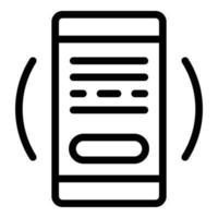 icône de formation commerciale smartphone, style de contour vecteur