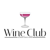 vecteur d'icône de conception de logo de verre de vin rouge isolé sur fond blanc