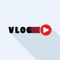 logo vlog de promotion, style plat vecteur