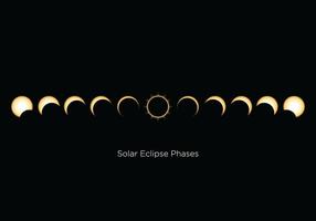 Phases gratuites de l'éclipse solaire vecteur