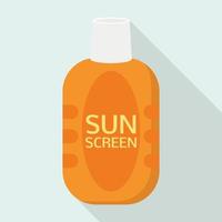 icône de crème solaire pour la peau, style plat