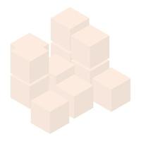 icône de cubes d'oignon, style isométrique vecteur