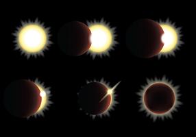Icônes de vecteur d'éclipse solaire