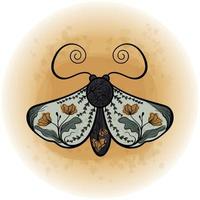 boho floral papillon papillon insecte illustration vectorielle détaillée 04 vecteur