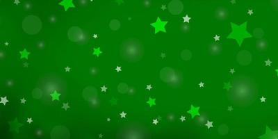 fond de vecteur vert clair avec des cercles, des étoiles.