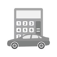 calcul de voiture icône en niveaux de gris plat vecteur