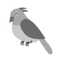 icône oiseau plat en niveaux de gris vecteur