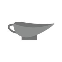 porte-sauce plat icône en niveaux de gris vecteur