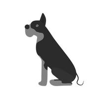 icône plate en niveaux de gris de chien vecteur