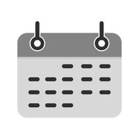 icône de calendrier plat en niveaux de gris vecteur