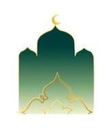 eid mubarak illustration vectorielle islamique avec lune dorée et mosquée pour affiche, conception de bannière vecteur