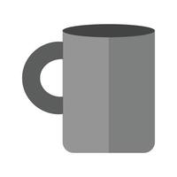 tasse à café ii icône plate en niveaux de gris vecteur