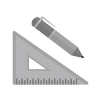 outils de dessin icône plate en niveaux de gris vecteur