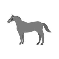 icône plate en niveaux de gris de cheval vecteur