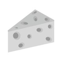 icône de fromage plat en niveaux de gris vecteur