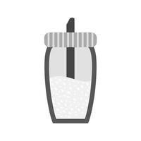 icône plate en niveaux de gris de bouteille de sucre vecteur