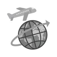 icône plate en niveaux de gris des vols internationaux vecteur