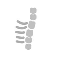 icône plate en niveaux de gris de la colonne vertébrale vecteur