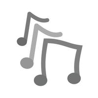 notes de musique icône plate en niveaux de gris vecteur