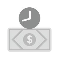 icône plate en niveaux de gris de devise basée sur le temps vecteur
