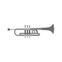 icône de trompette plat en niveaux de gris vecteur