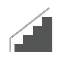 icône plate en niveaux de gris d'escalator vecteur