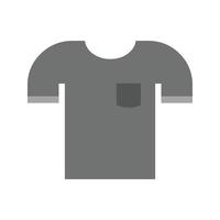 t shirt plat icône en niveaux de gris vecteur