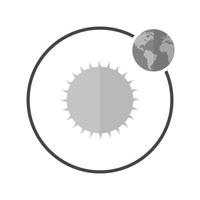 icône plate en niveaux de gris en orbite vecteur